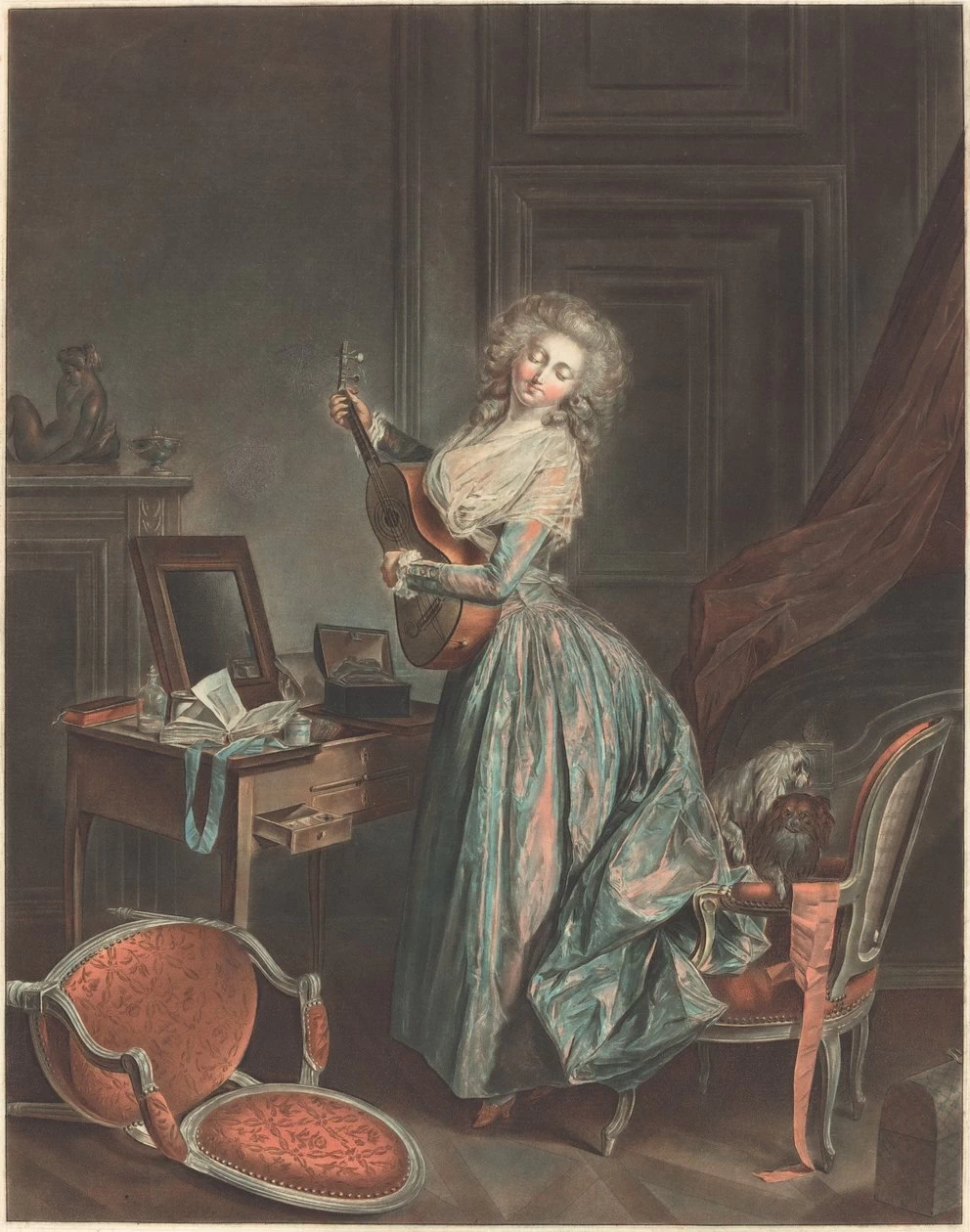 Una donna che suona la chitarra